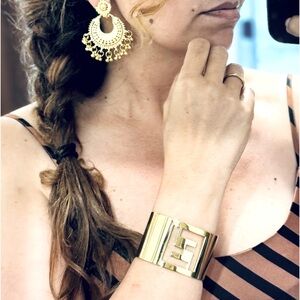 Fendi Zucca cut out logo  vintage cuff